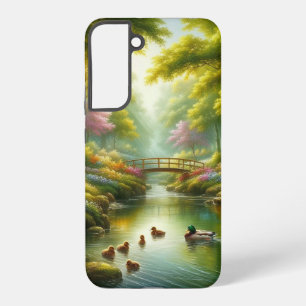 春の小川(アヒル/花) SAMSUNG GALAXY S22+ケース