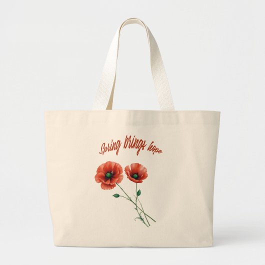 「春の希望トート」 ラージトートバッグ (正面)