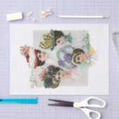 春の帽子のファッションのイラストレーションのヴィンテージの女性 薄葉紙 (クラフト)