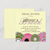 春の庭でのブライズシャワー 招待状 (正面/裏面)