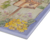 春の庭のガラスまな板 カッティングボード (角)