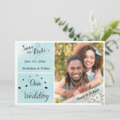 春の庭の写真の結婚式の延期のお知らせ セーブザデート (スタンド正面)