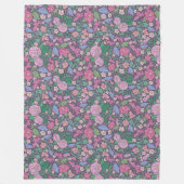 春の庭の母の日のポピー 日本の扇子 フリースブランケット (正面)