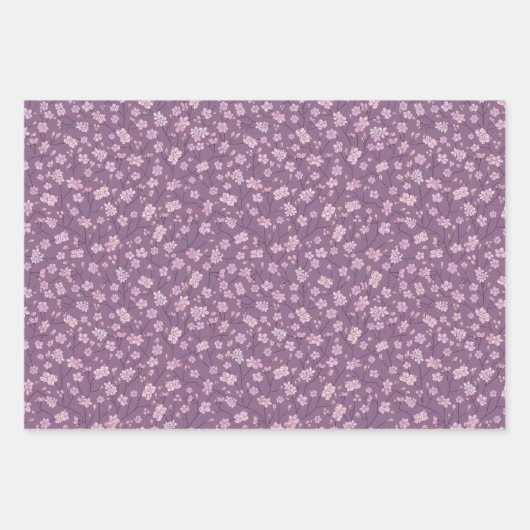 春の庭の母の日アジアンフラワー和風 ラッピングペーパーシート (正面2)