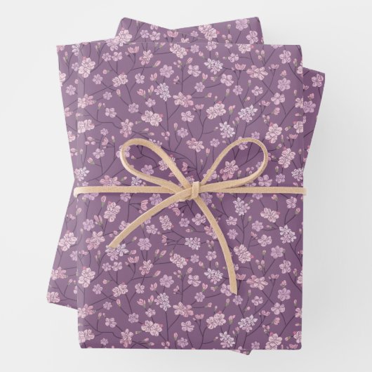 春の庭の母の日アジアンフラワー和風 ラッピングペーパーシート (インサイチュ)