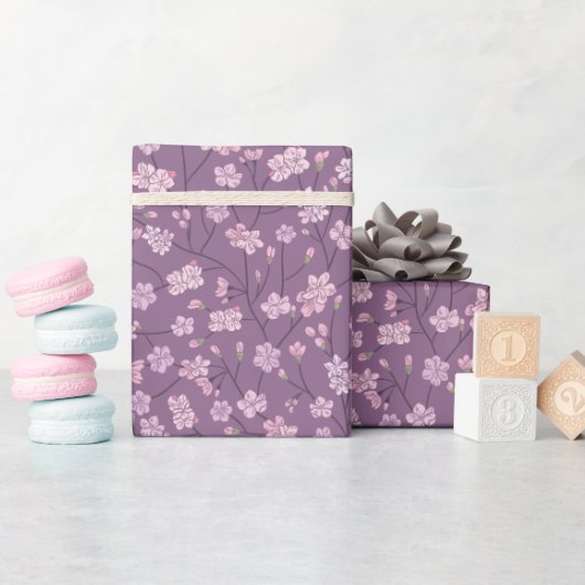 春の庭の母の日アジアンフラワー和風 ラッピングペーパー (ベビーシャワー)