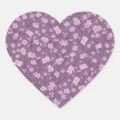 春の庭の母の日アジアンフラワー日本語 ハートシール (正面)