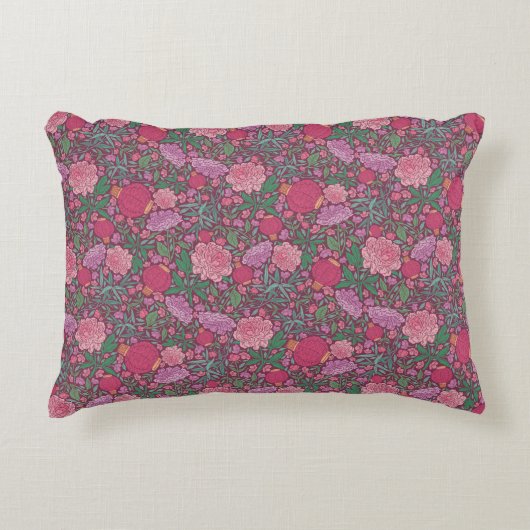 春の庭の母の日和紙ランタン アクセントクッション (正面)