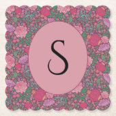 春の庭の母の日日本紙ランプ ペーパーコースター (正面)