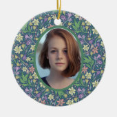 春の庭の母の日水仙とクロッカスの写真 セラミックオーナメント (正面)