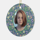 春の庭の母の日水仙とクロッカスの写真 セラミックオーナメント (左)