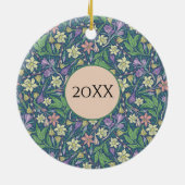 春の庭の母の日水仙とクロッカス セラミックオーナメント (裏面)