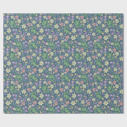 春の庭の母の日水仙とクロッカス ラッピングペーパー (フラット)