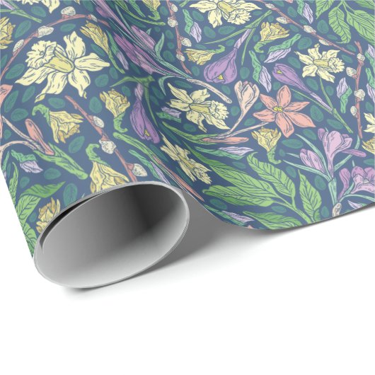 春の庭の母の日水仙とクロッカス ラッピングペーパー (ロールコーナー)