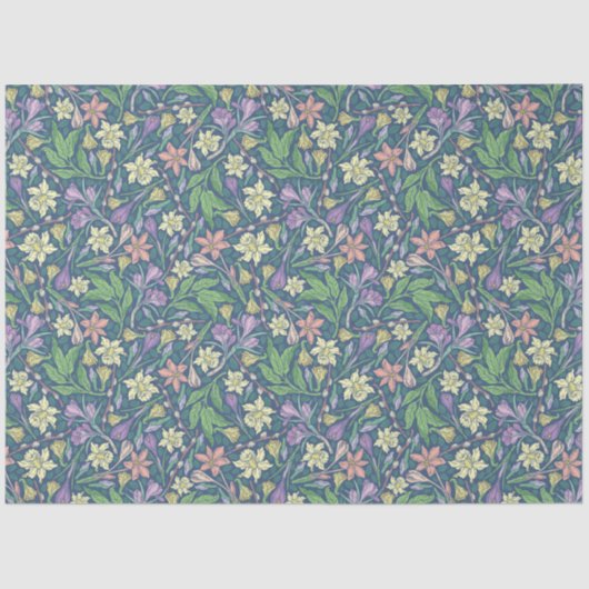 春の庭の母の日水仙とクロッカス 薄葉紙 (正面)