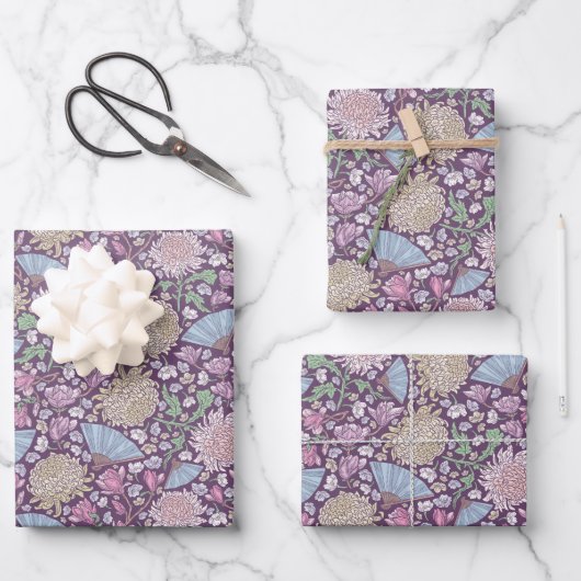 春の庭の母の日菊のマム日本 ラッピングペーパーシート (正面)