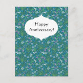 春の庭の母の日 ブルー パープル ホワイト ポストカード (正面)