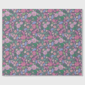 春の庭の母の日 ポピーの和風扇子 ラッピングペーパー (フラット)