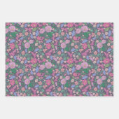 春の庭の母の日 ポピー 日本の扇風機 ラッピングペーパーシート (正面3)