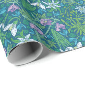 春の庭の母の日 青 紫 白 ラッピングペーパー (ロールコーナー)