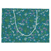 春の庭の母の日 青 紫 白 ラージペーパーバッグ (裏面)