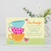 春の庭の茶パーティの招待状 招待状 (スタンド正面)