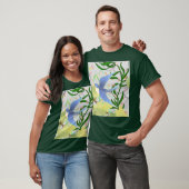春の庭の鳥のグラフィックアート Tシャツ (ユニセックス)