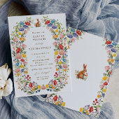 春の庭園のワイルドフラワーイースターブランシュ招待状 招待状