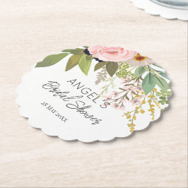 春の庭園 フローラル ブーケ ブライダル シャワー ペーパーコースター