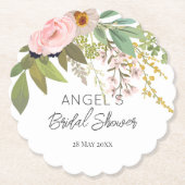 春の庭園 フローラル ブーケ ブライダル シャワー ペーパーコースター (正面)