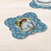 春の庭園 マザーズデー ロビンの巣 クイーン フォト ペーパーコースター (アングル)