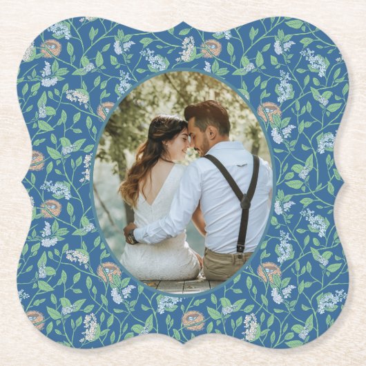 春の庭園 母の日 ロビンの巣 クイーン フォト ペーパーコースター (正面)