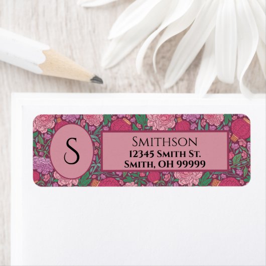 春の庭園 母の日 和風 返信住所 ラベル (インサイチュ)