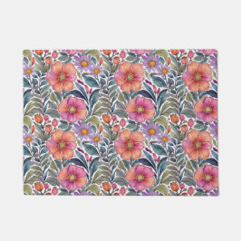 春の庭 – 花のパターン2 - Door Mat ドアマット