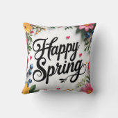"春の心地よい: 'HAPPY春' クッション (裏面)