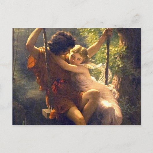 春の恋人たちSwing 絵画の ポストカード (正面)