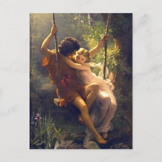 春の恋人たちSwing 絵画の ポストカード (正面)