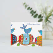 春の恵みのウクライナの民芸 シーズンポストカード (スタンド正面)