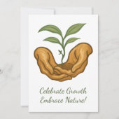 春の成長イースター -  地球の日、植物、ガーデニング シーズンカード (正面)