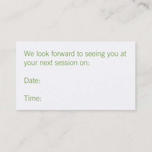 春の抜け目がないアフリカデイジーの写真のアポイントメント 予約カード (裏面)