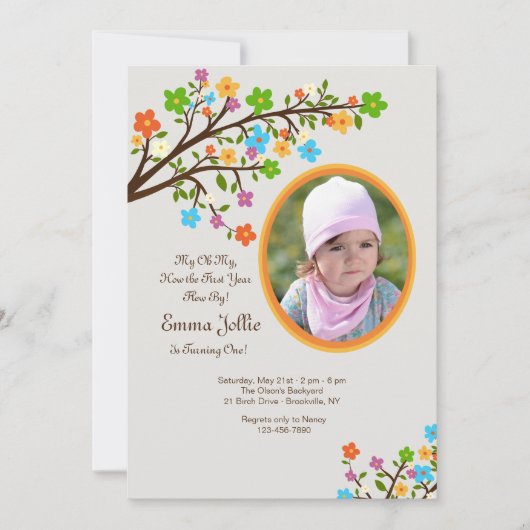 春の抱擁 フォト招待状 招待状 (正面)