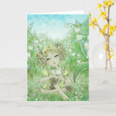 春の挨拶状の到着 カード (黄色い花)