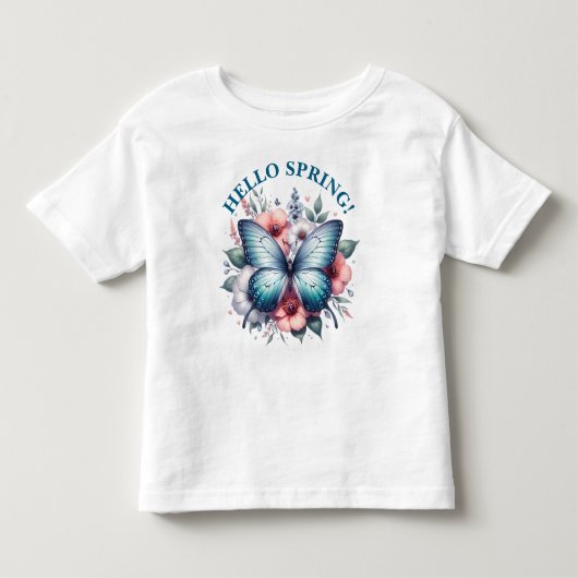 春の挨拶 蝶-96282 トドラーTシャツ (正面)