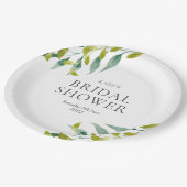 春の新緑の牧場 葉 ブライダルシャワー ペーパープレート (アングル)