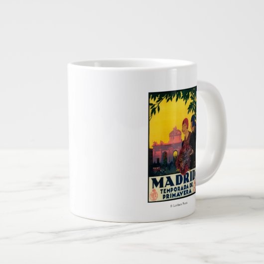 春の旅の宣伝ポスターマドリッド ジャンボコーヒーマグカップ (正面右)