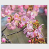 春の日に桜の花の明るい滝 ラッピングペーパー (フラット)