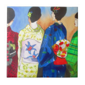 春の日本の芸者芸 タイル (正面)