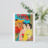 春の日本、芸者、ヴィンテージ旅行 ポストカード (スタンド正面)