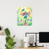 春の日 花の妖精 アート ポスター (ホームオフィス)