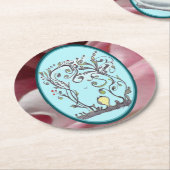 春の時間のつる植物だけでおもしろいを持ちたい ラウンドペーパーコースター (アングル)